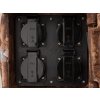 STONE 4Z zahradní elektro-kámen (4x zásuvka, s přívodním kabelem) - hnědá