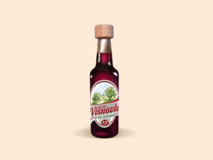 Višňovka 0,25 l s dřevěným víčkem 25 % alc.