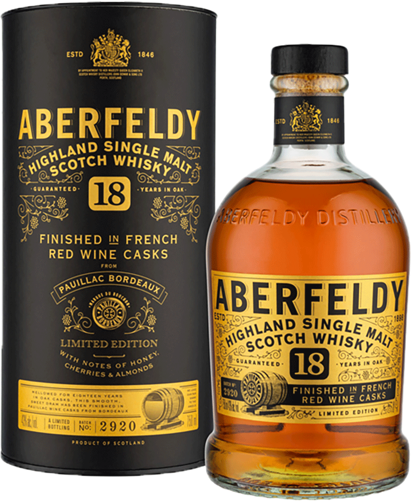 Aberfeldy 18yo Finished in French Red Wine Pauillac 43% 0,7l (tuba)