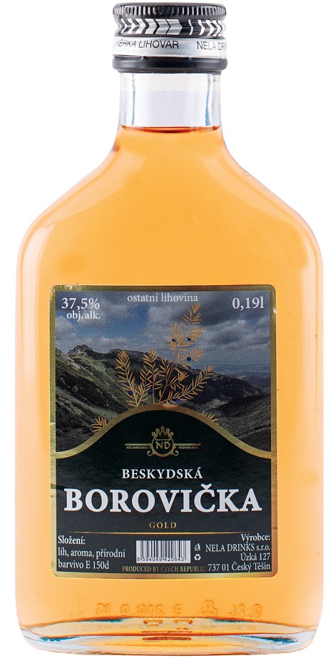 Beskydská Borovička 37,5% 0,19l (holá láhev)