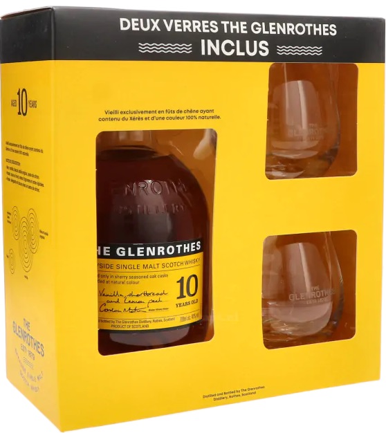 Glenrothes 10yo + 2 skla 40% 0,7l (dárkové balení 2 sklenice)