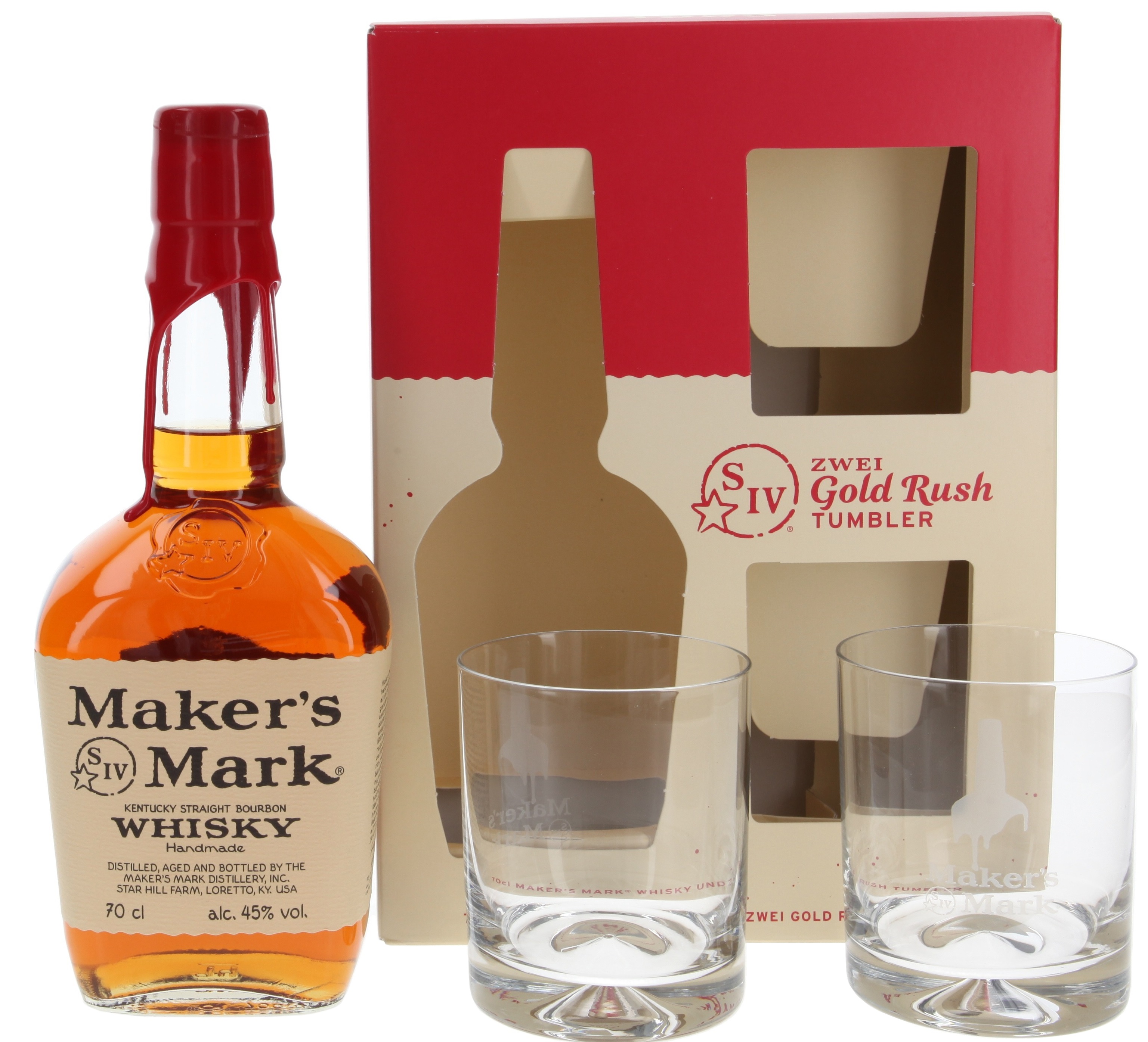Makers Mark + 2 skla 45% 0,7l (dárkové balení 2 sklenice)