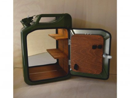 83943 kanystr bar se zrcadlem s led prazdny hnedy