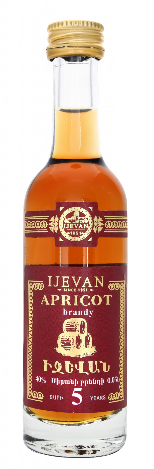 Ijevan Apricot Brandy 5y 0,05l 40% (holá láhev)