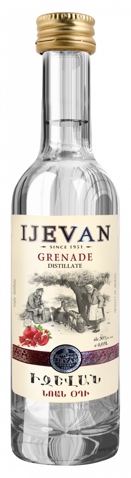 Ijevan Grenade Spirit 0,05l 50% (holá láhev)