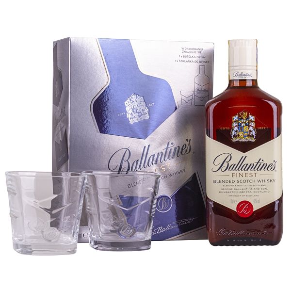 Ballantine‘s Finest 0,7l 40% (dárkové balení 2 skleničky)