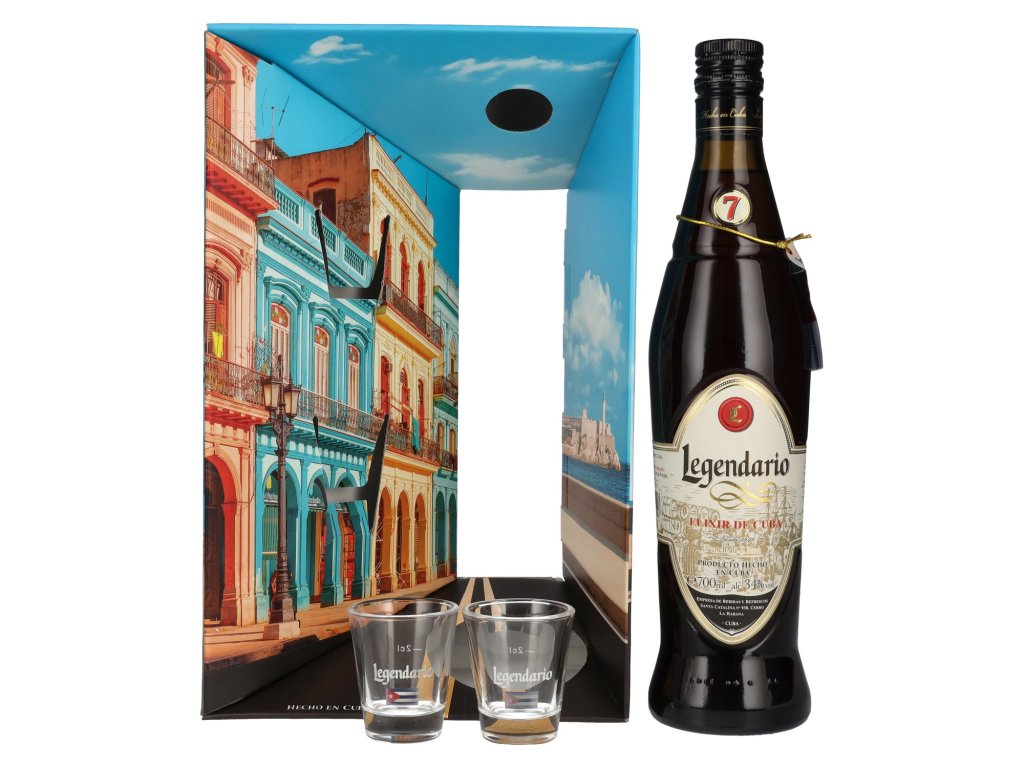 Legendario + 2 skla 34% 0,7l (dárkové balení 2 skleničky)