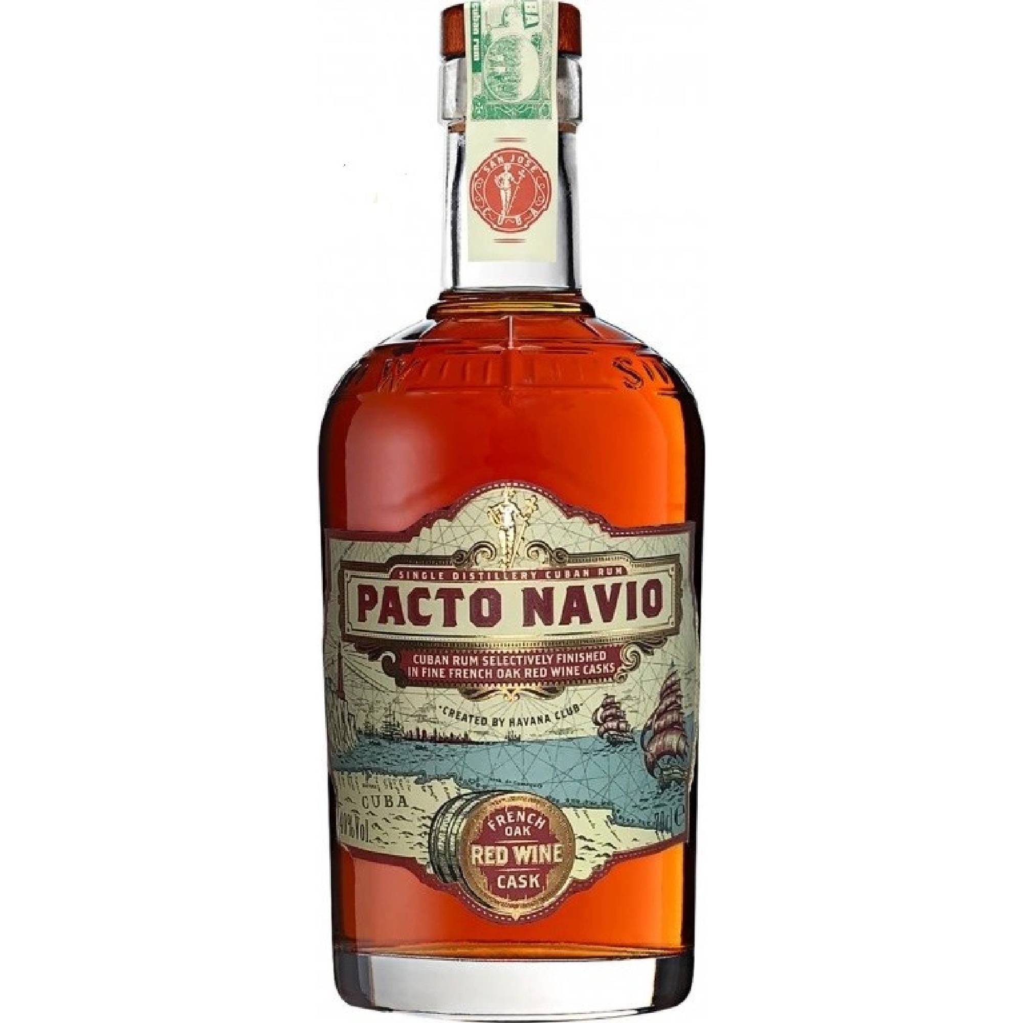 Havana Club Pacto Navio Red Wine Cask 0,7l 40% (holá láhev)