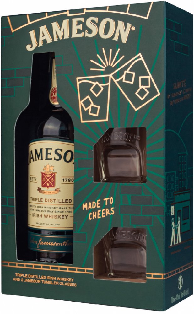 Jameson 0,7l 40% (dárkové balení 2 skleničky)