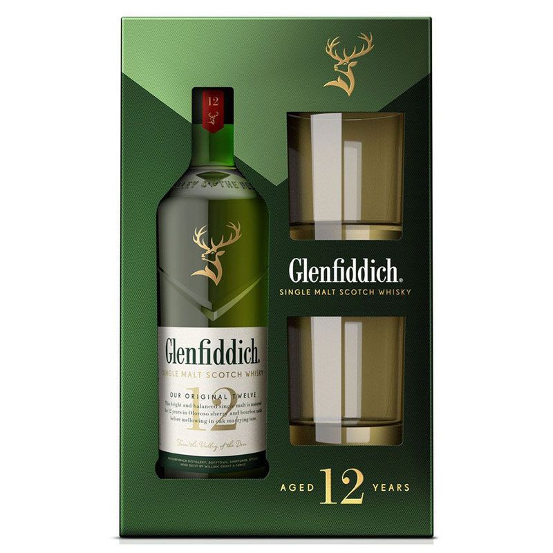 Glenfiddich 12y 0,7l 40% (dárkové balení 2 skleničky)