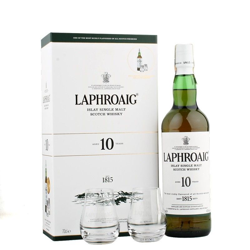 Laphroaig 10y 0,7l 40% (dárkové balení 2 skleničky)