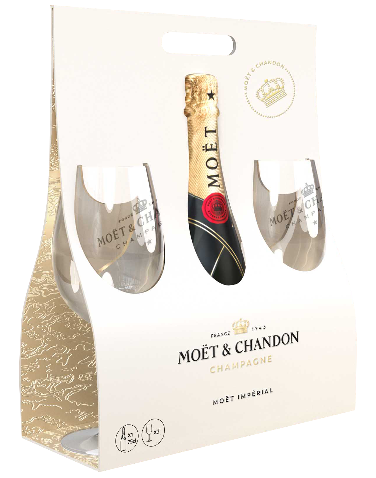 Moët & Chandon Brut Imperial 0,75l (dárkové balení 2 skleničky)