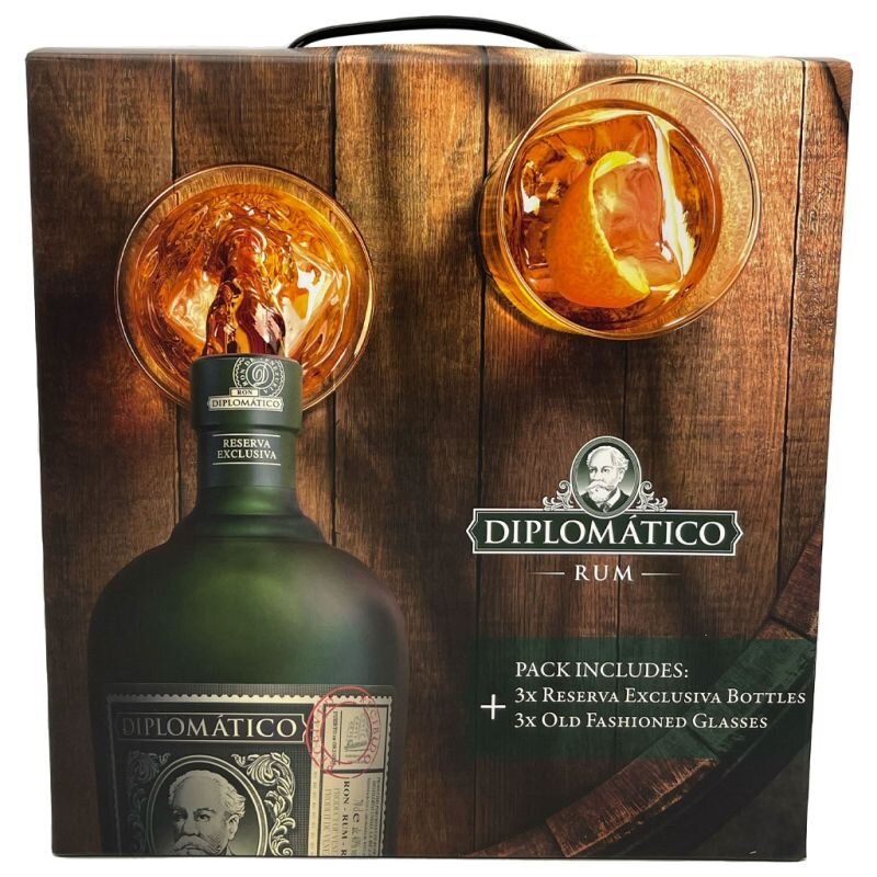 Diplomatico Diplomático Reserva Exclusiva set 3x 0,7 l + 3x sklo