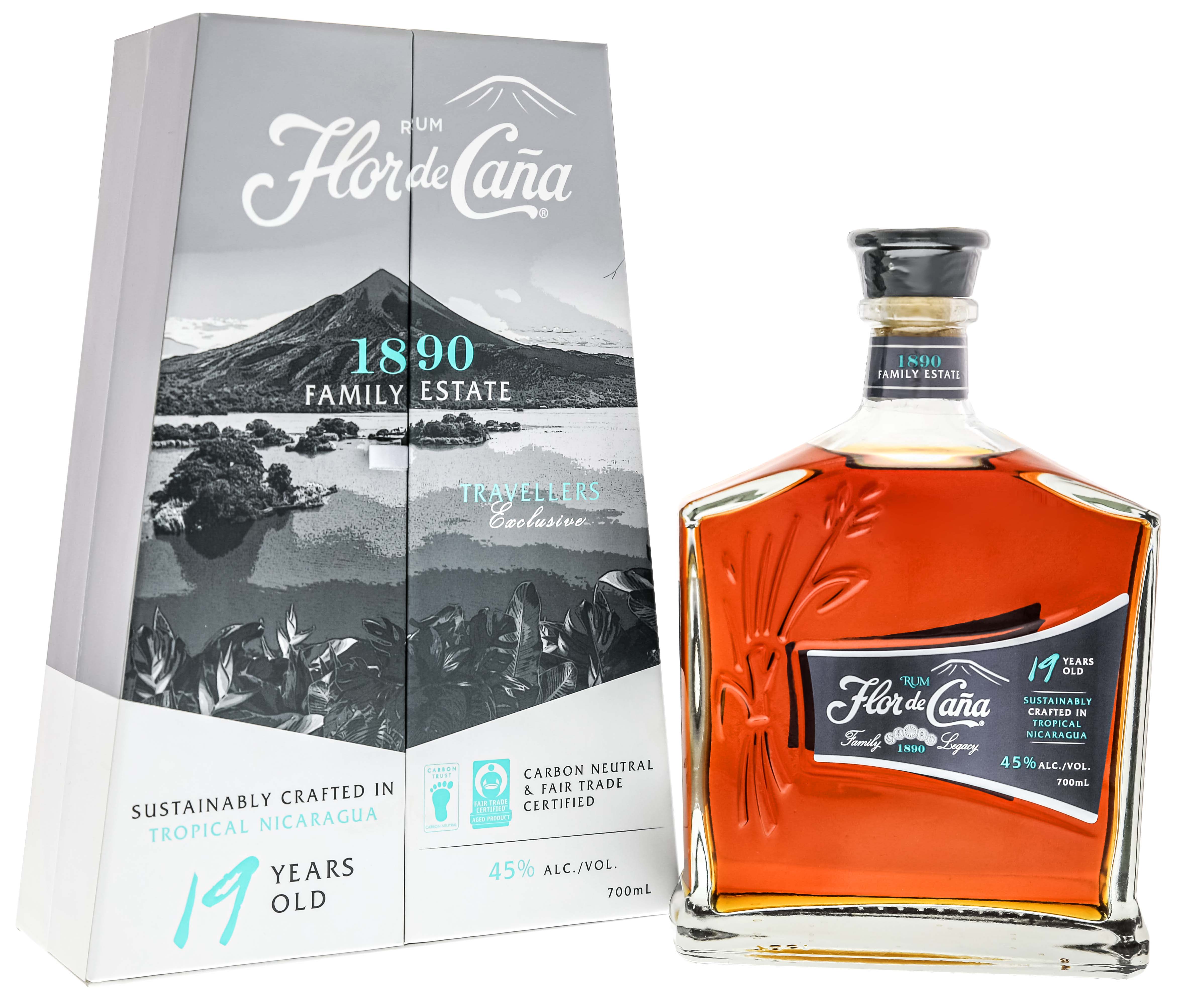 Flor de Cana 19 y.o. tr + 45% 0,7l (holá láhev)