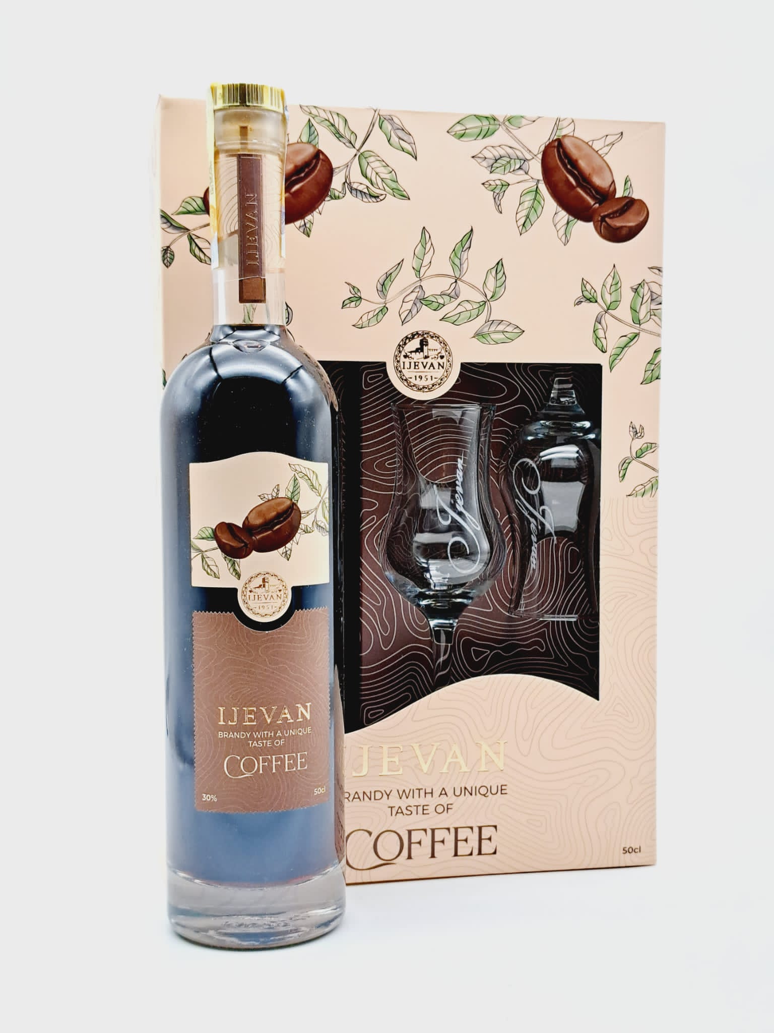 Ijevan Brandy 7y Coffee 0,5l 30% (dárkové balení 2 skleničky)