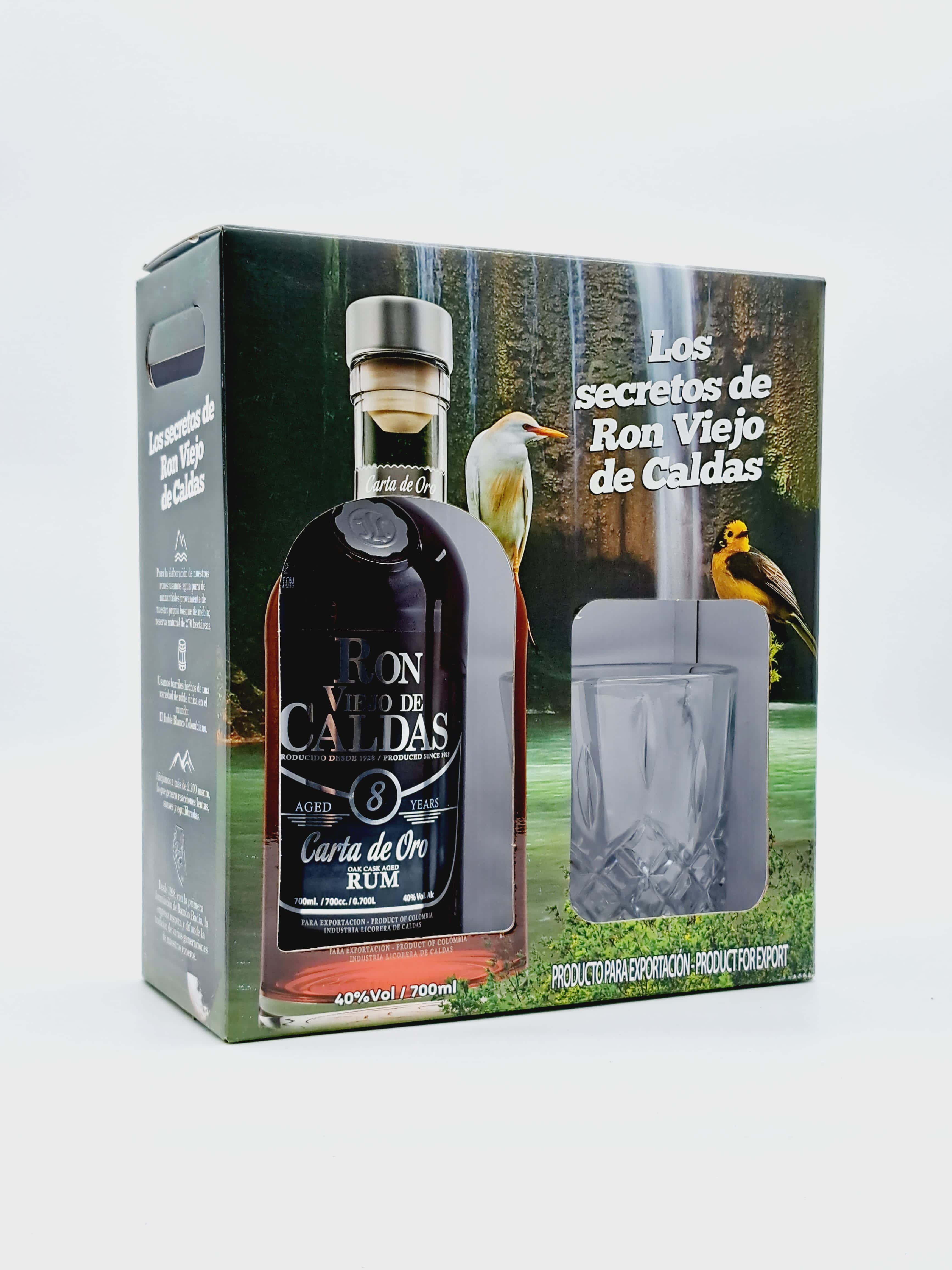 Caldas de Viejo 8y Carta de Oro 0,7l 40% (dárkové balení sklenička)
