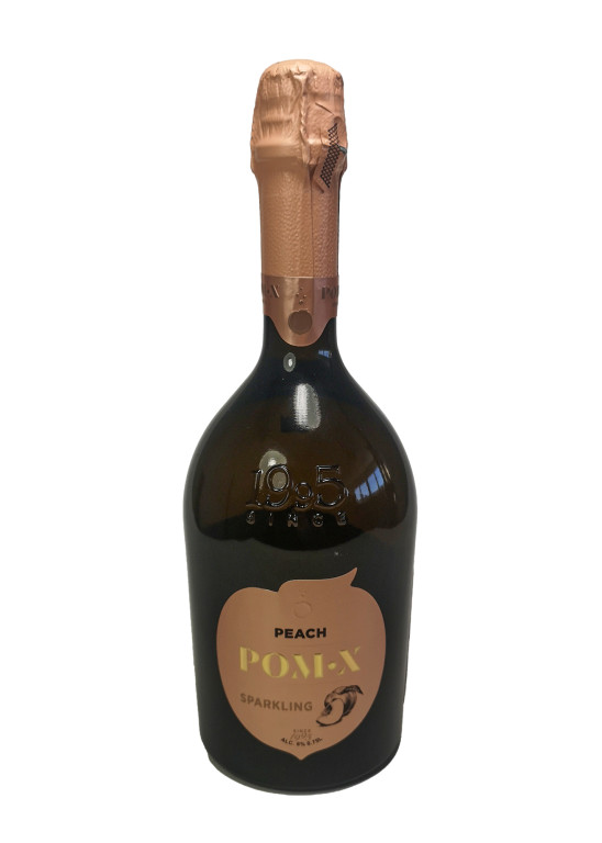 POM-X Peach 0,75l 8%, šumivé polosladké broskvové víno (holá láhev)