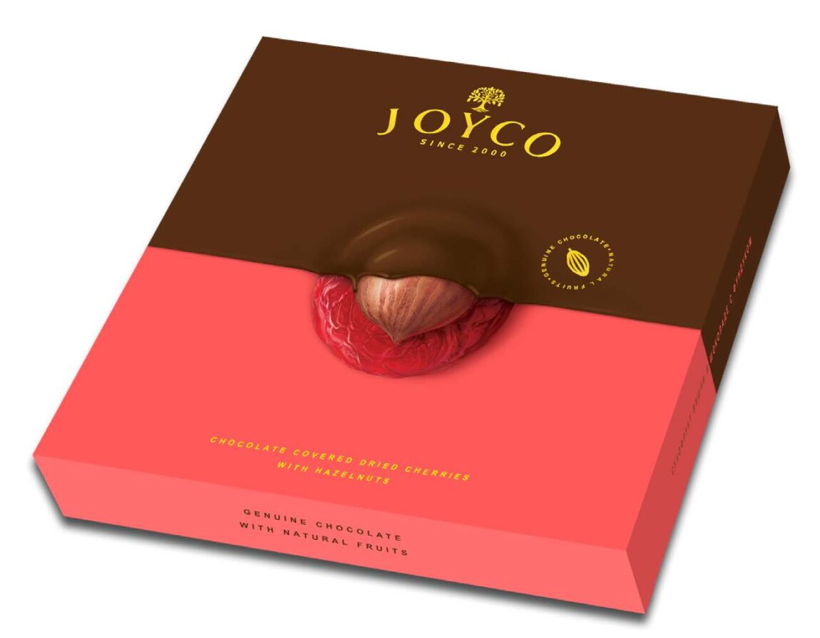 Joyco - sušené višně v čokoládě s lískovými oříšky 170g