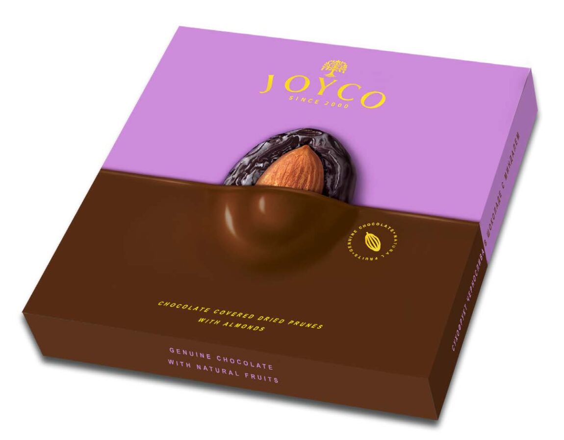 Joyco - sušené švestky v čokoládě s mandlemi 155g