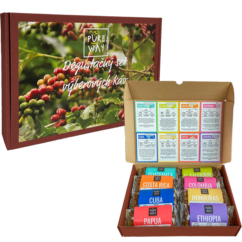 Degustační set zrnkových odrůdových káv 8x100g
