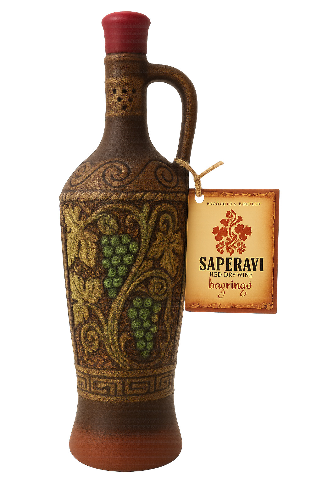 Ninotsminda Saperavi 0,75l suché červené víno (dárkové balení keramika Alaverdi)