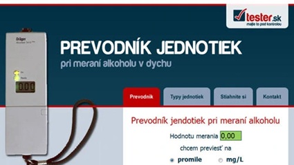 Prevodník jednotiek mg/l - promile