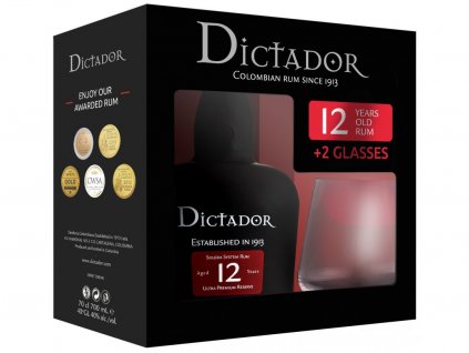Dictador rum + sklo
