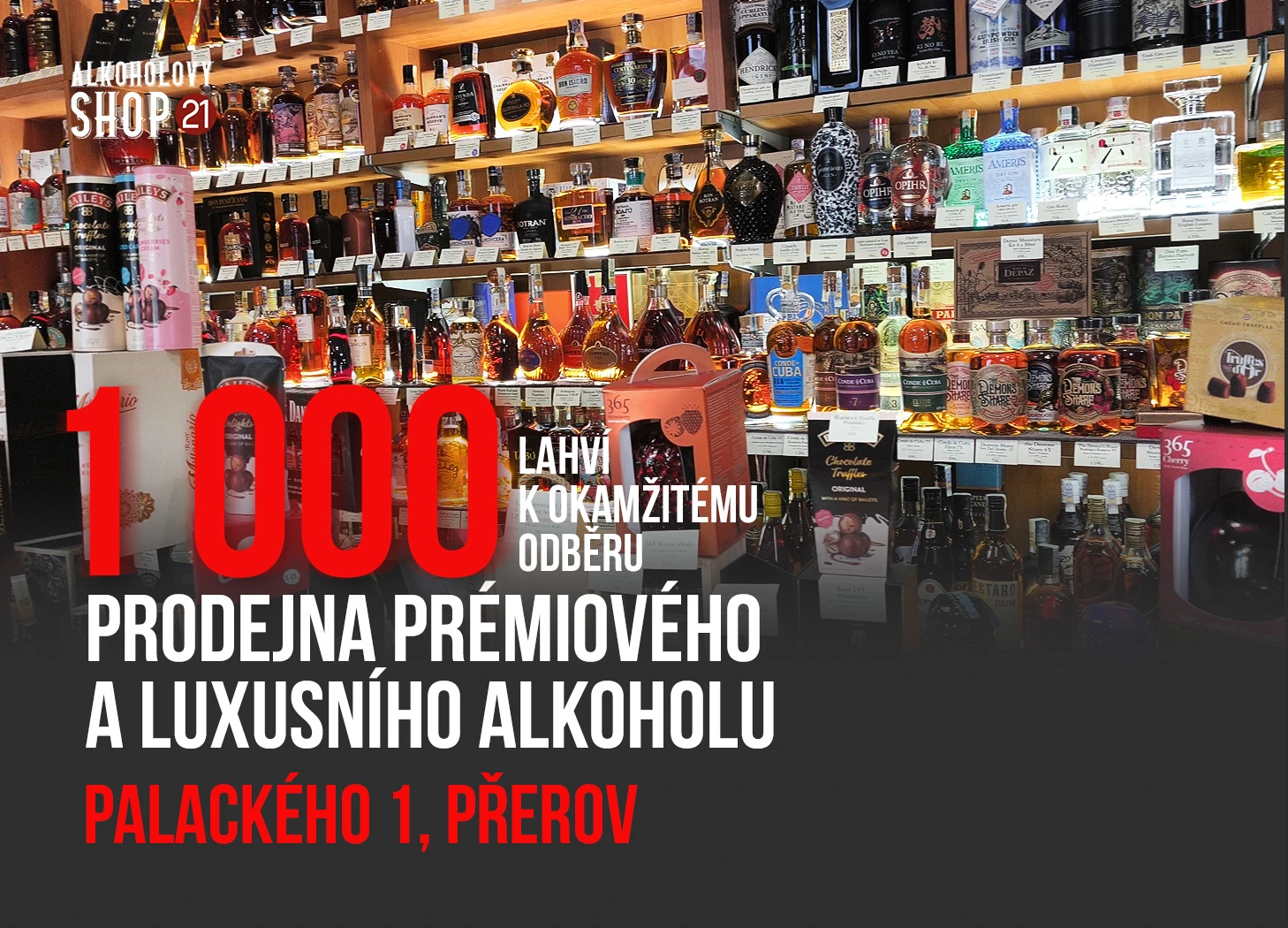 Prodejna prémiového a luxusního alkoholu Přerov