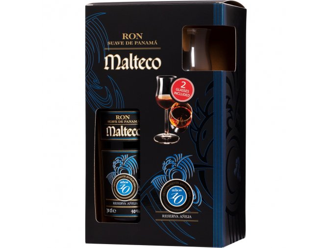 Malteco 10y 0,7l 40% + 2x sklo GB