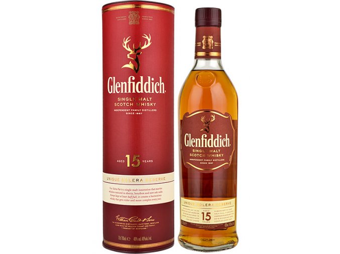 Glenfiddich „ Unique solera reserve ” aged 15 years single malt Speyside whisky 40% vol. 0.70 l