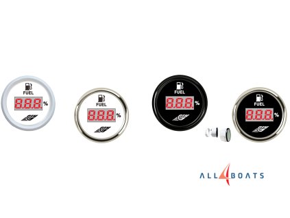 Digitální palivoměr GNF 10 - 180 Ohm (Barva Nerezový rámeček a černý ciferník)