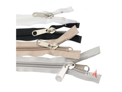 Spirálový zip velikosti 10, šedý (rozměr 15 m)