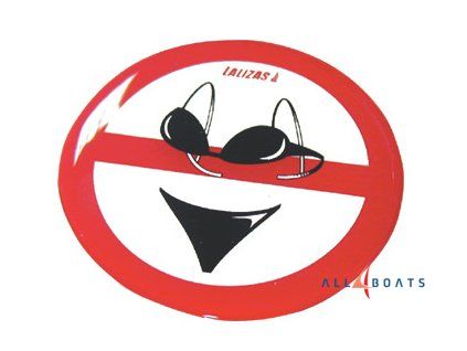 Samolepka „Bez plavek“ Ø 80 mm, silikon