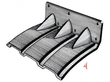 Trimovací klapky ze zesíleného polyeyhylenu (Provedení 380 x 260mm. Pro lodě 6 - 8m)