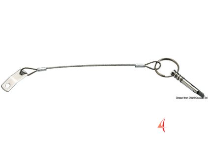 Jistící kabel s pružinovým sklopným kolíkem