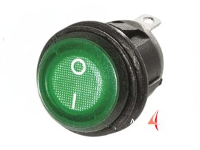 4422 kolebkovy spinac 12 24v s tesnenim ip65 a led osvetlenim zeleny