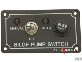 Bilge Pump Control Panel 12/24 V – ovládací panel pro lodní čerpadla, třípolohový přepínač AUTO-OFF-MAN