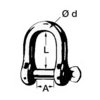 Nerezový šekl (rozměr A- 10mm, B- 20mm, D- 20mm, L1- 40mm)