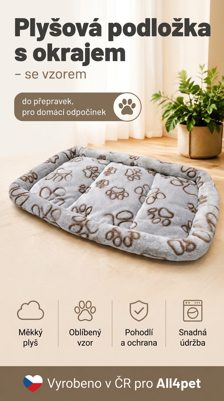 Podložka s okrajem do kočárků pro psy