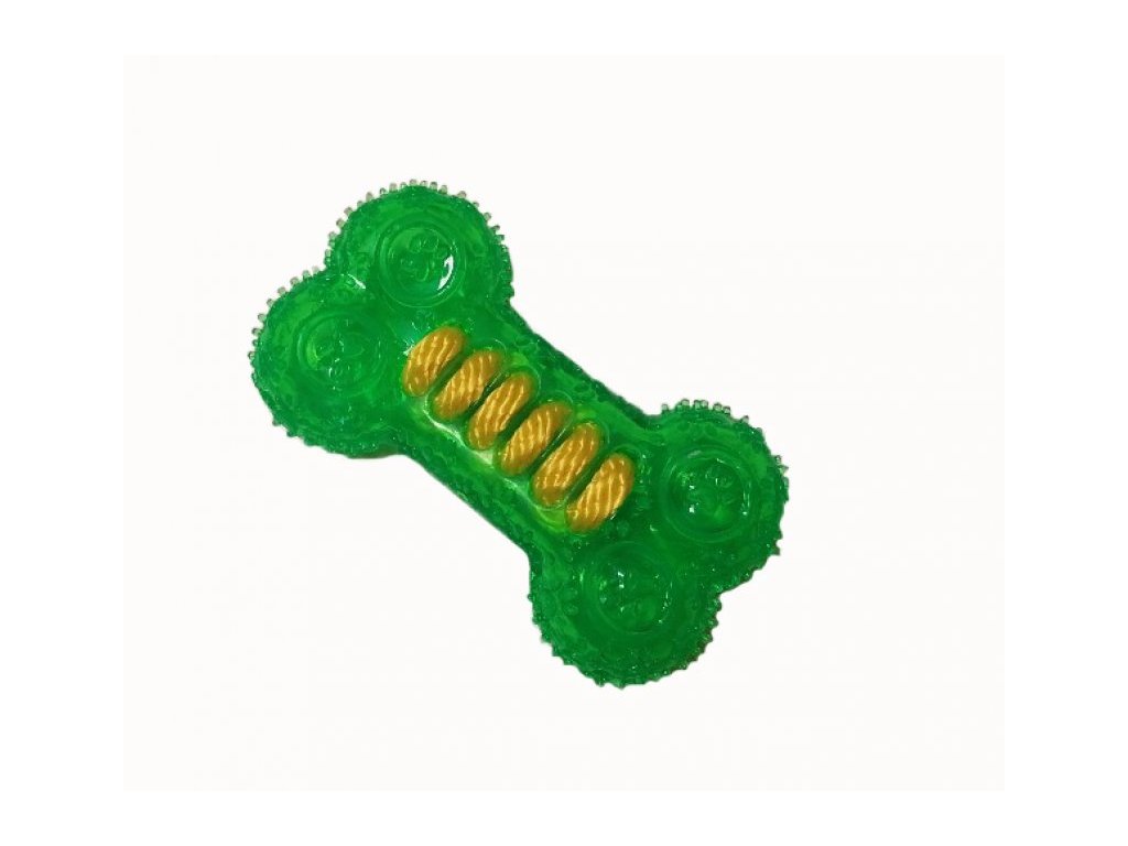 Masážní kost z odolné gumy - zelená