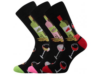 Dizajnové ponožky WINE - 3 páry