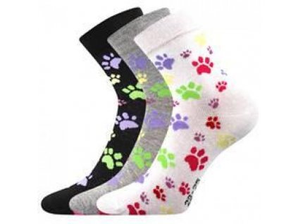 Ponožky s tlapkami - barevné