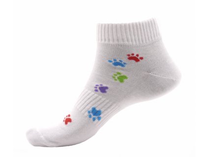 Ponožky s barevnými tlapkami kotníkové