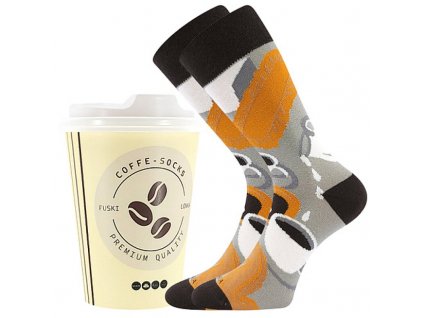 Dámské a pánské ponožky Cappuccino  v dárkovém balení v kelímku