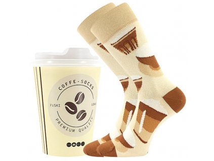 Dámske a pánske ponožky Caffe Latte v darčekovom balení v šálke