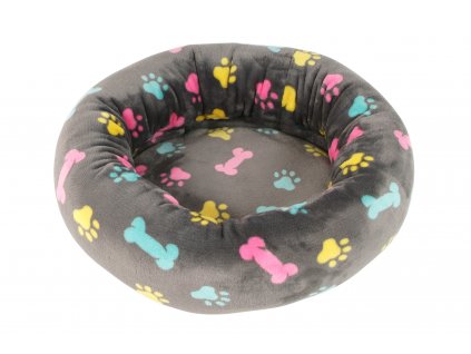 Pelech Amélia - okrúhly, sivý s kostičkami