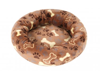 Pelech Amélie - kulatý, hnědý s kostičkami