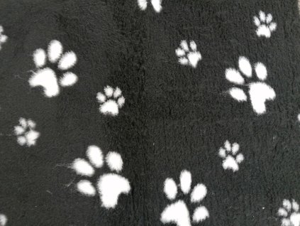 DRYBED Standard  PLUS - vyšší gramáž - černý s bílou tlapkou