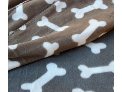 Fleecová deka hnedá a sivá, 100x70cm