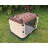 Autobox - skladacia búda hnedá / béžová so zosilnenou zadnou stenou a taškou na prenos